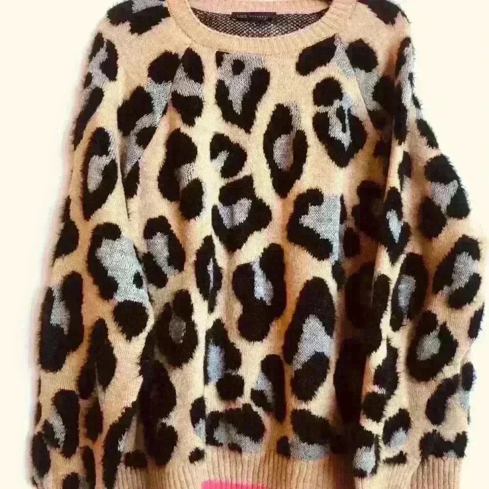 M&S Collection Animal Print Round Neck Jumper